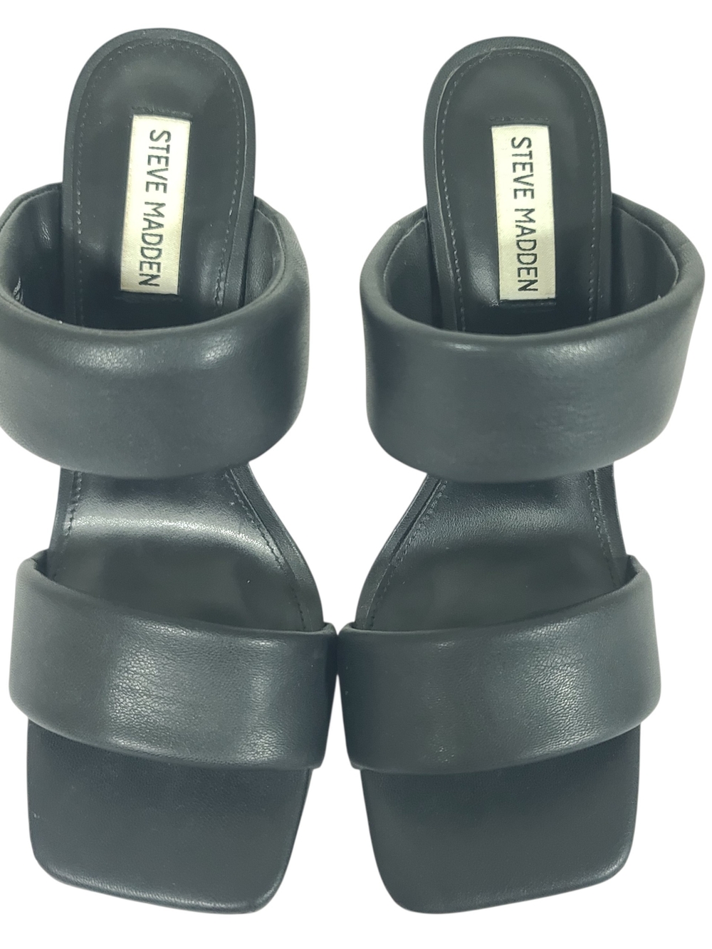 Steve Madden Women Isa Wedge Slide Sandals transparent Lucite wedge Heel Sz 9.5